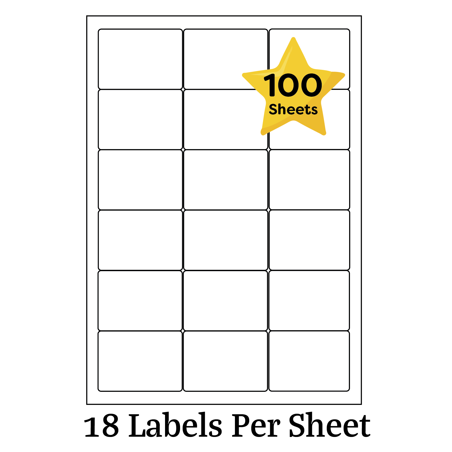 Self adhesive label A4 sheets, 18 labels per page (18 up) | Star Labels